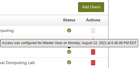 Users added - green checkmark icon